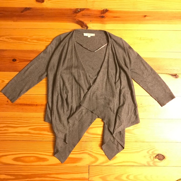Ann Taylor LOFT Gray Wrap Cardigan, EUC, S - Picture 3 of 12